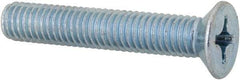 Value Collection - M6x1.00 Metric Coarse, 35mm OAL Phillips Drive Machine Screw - Flat Head, Grade 4.8 Steel, Zinc-Plated Finish, Without Washer - Apex Tool & Supply