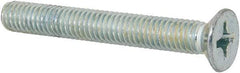 Value Collection - M6x1.00 Metric Coarse, 45mm OAL Phillips Drive Machine Screw - Flat Head, Grade 4.8 Steel, Zinc-Plated Finish, Without Washer - Apex Tool & Supply