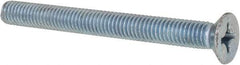 Value Collection - M6x1.00 Metric Coarse, 60mm OAL Phillips Drive Machine Screw - Flat Head, Grade 4.8 Steel, Zinc-Plated Finish, Without Washer - Apex Tool & Supply