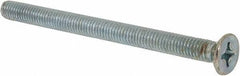 Value Collection - M6x1.00 Metric Coarse, 80mm OAL Phillips Drive Machine Screw - Flat Head, Grade 4.8 Steel, Zinc-Plated Finish, Without Washer - Apex Tool & Supply