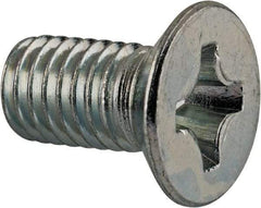 Value Collection - M8x1.25 Metric Coarse, 16mm OAL Phillips Drive Machine Screw - Flat Head, Grade 4.8 Steel, Zinc-Plated Finish, Without Washer - Apex Tool & Supply