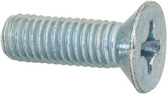 Value Collection - M8x1.25 Metric Coarse, 25mm OAL Phillips Drive Machine Screw - Flat Head, Grade 4.8 Steel, Zinc-Plated Finish, Without Washer - Apex Tool & Supply