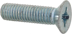 Value Collection - M8x1.25 Metric Coarse, 30mm OAL Phillips Drive Machine Screw - Flat Head, Grade 4.8 Steel, Zinc-Plated Finish, Without Washer - Apex Tool & Supply