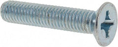 Value Collection - M8x1.25 Metric Coarse, 40mm OAL Phillips Drive Machine Screw - Flat Head, Grade 4.8 Steel, Zinc-Plated Finish, Without Washer - Apex Tool & Supply