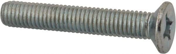 Value Collection - M8x1.25 Metric Coarse, 50mm OAL Phillips Drive Machine Screw - Flat Head, Grade 4.8 Steel, Zinc-Plated Finish, Without Washer - Apex Tool & Supply