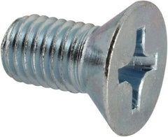 Value Collection - 1/4-28 UNF, 1/2" OAL Phillips Drive Machine Screw - Flat Head, Grade J82 Steel, Zinc-Plated Finish, Without Washer - Apex Tool & Supply