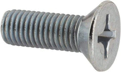 Value Collection - 1/4-28 UNF, 3/4" OAL Phillips Drive Machine Screw - Flat Head, Grade J82 Steel, Zinc-Plated Finish, Without Washer - Apex Tool & Supply