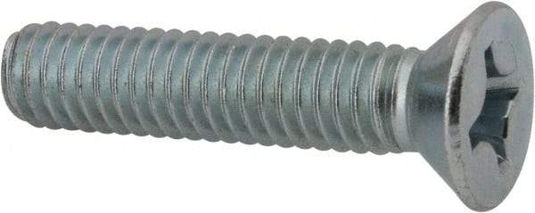 Value Collection - 5/16-18 UNC, 1-1/2" OAL Phillips Drive Machine Screw - Flat Head, Grade J82 Steel, Zinc-Plated Finish, Without Washer - Apex Tool & Supply
