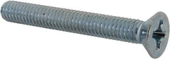 Value Collection - 5/16-18 UNC, 2-1/2" OAL Phillips Drive Machine Screw - Flat Head, Grade J82 Steel, Zinc-Plated Finish, Without Washer - Apex Tool & Supply