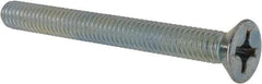 Value Collection - 5/16-18 UNC, 3" OAL Phillips Drive Machine Screw - Flat Head, Grade J82 Steel, Zinc-Plated Finish, Without Washer - Apex Tool & Supply