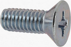 Value Collection - 3/8-16 UNC, 1" OAL Phillips Drive Machine Screw - Flat Head, Grade J82 Steel, Zinc-Plated Finish, Without Washer - Apex Tool & Supply