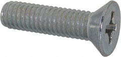 Value Collection - 3/8-16 UNC, 1-1/2" OAL Phillips Drive Machine Screw - Flat Head, Grade J82 Steel, Zinc-Plated Finish, Without Washer - Apex Tool & Supply