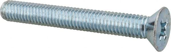 Value Collection - 3/8-16 UNC, 3" OAL Phillips Drive Machine Screw - Flat Head, Grade J82 Steel, Zinc-Plated Finish, Without Washer - Apex Tool & Supply