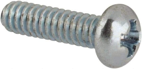 Value Collection - #2-56 UNC, 5/16" Length Under Head Phillips Drive Machine Screw - Round Head, Grade J82 Steel, Zinc-Plated Finish, Without Washer - Apex Tool & Supply