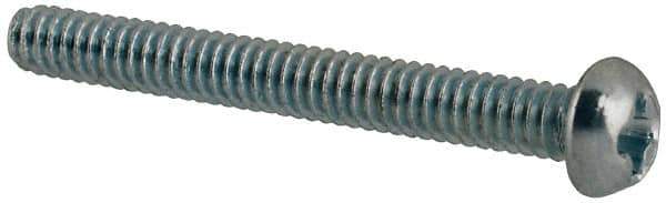 Value Collection - #2-56 UNC, 3/4" Length Under Head Phillips Drive Machine Screw - Round Head, Grade J82 Steel, Zinc-Plated Finish, Without Washer - Apex Tool & Supply