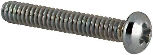 Value Collection - #3-48 UNC, 5/8" Length Under Head Phillips Drive Machine Screw - Round Head, Grade J82 Steel, Zinc-Plated Finish, Without Washer - Apex Tool & Supply