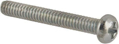 Value Collection - #3-48 UNC, 3/4" Length Under Head Phillips Drive Machine Screw - Round Head, Grade J82 Steel, Zinc-Plated Finish, Without Washer - Apex Tool & Supply