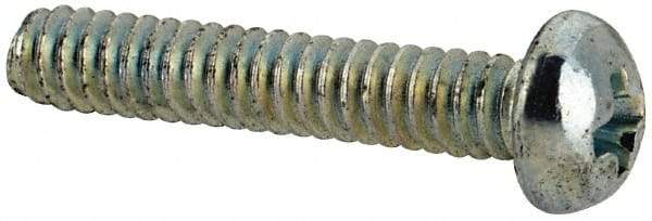Value Collection - #4-40 UNC, 5/8" Length Under Head Phillips Drive Machine Screw - Round Head, Grade J82 Steel, Zinc-Plated Finish, Without Washer - Apex Tool & Supply
