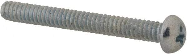Value Collection - #4-40 UNC, 1" Length Under Head Phillips Drive Machine Screw - Round Head, Grade J82 Steel, Zinc-Plated Finish, Without Washer - Apex Tool & Supply