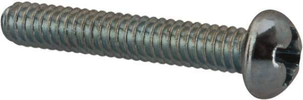 Value Collection - #5-40 UNC, 3/4" Length Under Head Phillips Drive Machine Screw - Round Head, Grade J82 Steel, Zinc-Plated Finish, Without Washer - Apex Tool & Supply