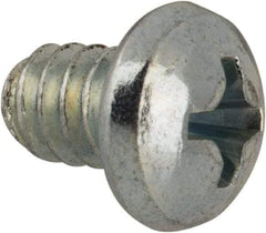 Value Collection - #10-24 UNC, 1/4" Length Under Head Phillips Drive Machine Screw - Round Head, Grade J82 Steel, Zinc-Plated Finish, Without Washer - Apex Tool & Supply