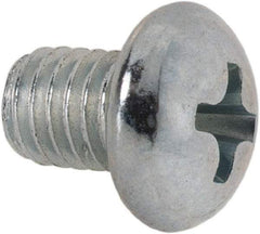 Value Collection - #10-32 UNF, 1/4" Length Under Head Phillips Drive Machine Screw - Round Head, Grade J82 Steel, Zinc-Plated Finish, Without Washer - Apex Tool & Supply
