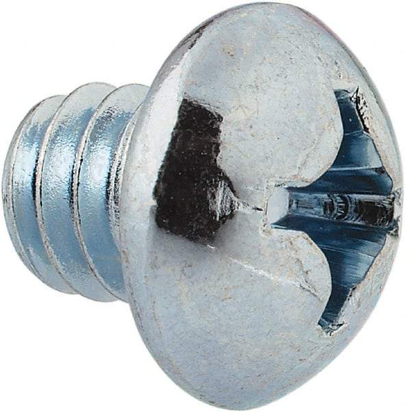 Value Collection - 1/4-20 UNC, 1/4" Length Under Head Phillips Drive Machine Screw - Round Head, Grade J82 Steel, Zinc-Plated Finish, Without Washer - Apex Tool & Supply