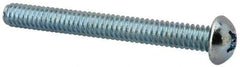 Value Collection - 1/4-20 UNC, 2-1/4" Length Under Head Phillips Drive Machine Screw - Round Head, Grade J82 Steel, Zinc-Plated Finish, Without Washer - Apex Tool & Supply