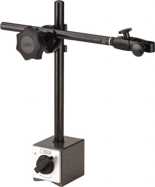 Noga - 175 Lb Magnetic Force, Fine Adjustment Indicator Positioner & Holder with Base - Post & Clamp, Rectangular Base, 2-3/8" Base Height, 60mm Base Length, 2" Base Width - Apex Tool & Supply