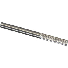 Made in USA - 3mm Cut Diam, 0.1181" Shank Diam, Cylinder Head Diamond Cut Burr - Carbide, 14mm LOC, 38mm OAL - Apex Tool & Supply