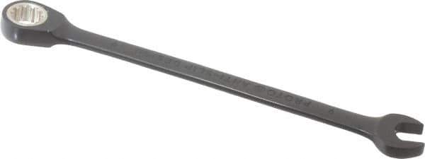 Proto - 9mm 12 Point Combination Wrench - 15° Head Angle, 5-15/16" OAL, Steel, Black Chrome Finish - Apex Tool & Supply