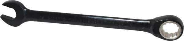 Proto - 18mm 12 Point Combination Wrench - 15° Head Angle, 9-5/16" OAL, Steel, Black Chrome Finish - Apex Tool & Supply