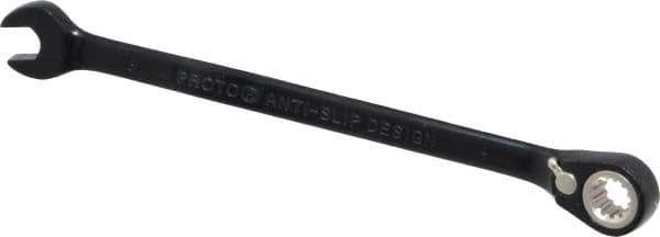 Proto - 6mm 12 Point Combination Wrench - 15° Head Angle, 5" OAL, Steel, Black Chrome Finish - Apex Tool & Supply