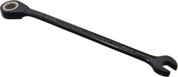 Proto - 7mm 12 Point Combination Wrench - 15° Head Angle, 5-1/2" OAL, Steel, Black Chrome Finish - Apex Tool & Supply