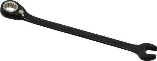 Proto - 9mm 12 Point Combination Wrench - 15° Head Angle, 5-15/16" OAL, Steel, Black Chrome Finish - Apex Tool & Supply