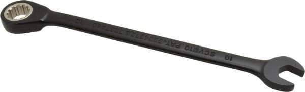 Proto - 10mm 12 Point Combination Wrench - 15° Head Angle, 6-1/4" OAL, Steel, Black Chrome Finish - Apex Tool & Supply