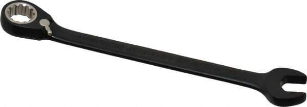 Proto - 12mm 12 Point Combination Wrench - 15° Head Angle, 6-3/4" OAL, Steel, Black Chrome Finish - Apex Tool & Supply