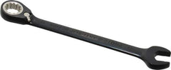 Proto - 15mm 12 Point Combination Wrench - 15° Head Angle, 7-7/8" OAL, Steel, Black Chrome Finish - Apex Tool & Supply