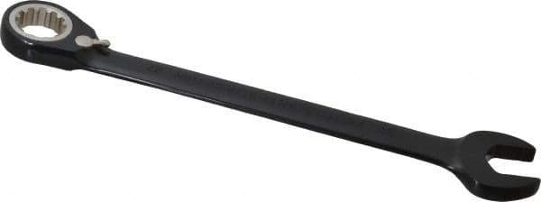 Proto - 27mm 12 Point Combination Wrench - 15° Head Angle, 14-1/8" OAL, Steel, Black Chrome Finish - Apex Tool & Supply