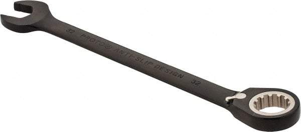 Proto - 32mm 12 Point Combination Wrench - 15° Head Angle, 16-3/4" OAL, Steel, Black Chrome Finish - Apex Tool & Supply