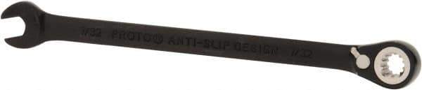 Proto - 7/32" 12 Point Combination Wrench - 15° Head Angle, 5" OAL, Steel, Black Chrome Finish - Apex Tool & Supply