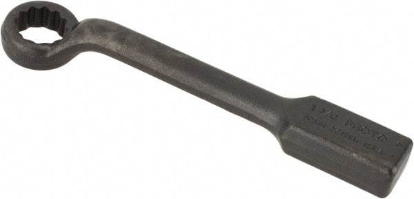 Proto - 1-3/16" 12 Point Striking Box Wrench - Single End, 2-1/16" Head Diam x 13/16" Head Thickness, 11" OAL, Steel, Black Finish, 60° Offset - Apex Tool & Supply