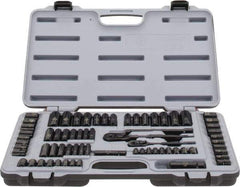 Stanley - 69 Piece 1/4 & 3/8" Drive Standard Deep Socket Set - 6 Points, 3/16 to 3/4", 7 to 19mm, Inch/Metric Measurement Standard - Apex Tool & Supply