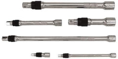 Proto - 1/4, 3/8 & 1/2" Drive Socket Locking Extension Set - 6 Pieces, Includes 1/4" Drive: 2", 6" & 3/8" Drive: 6", 12" & 1/2" Drive: 5", 10" Lengths - Apex Tool & Supply