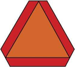 NMC - "Slow Moving Vehicle Emblem", 16" Wide x 14" High, Aluminum Construction Roadway Signs - 0.04" Thick, Orange, High Intensity Reflectivity, Triangle, Sign Stand Mount - Apex Tool & Supply