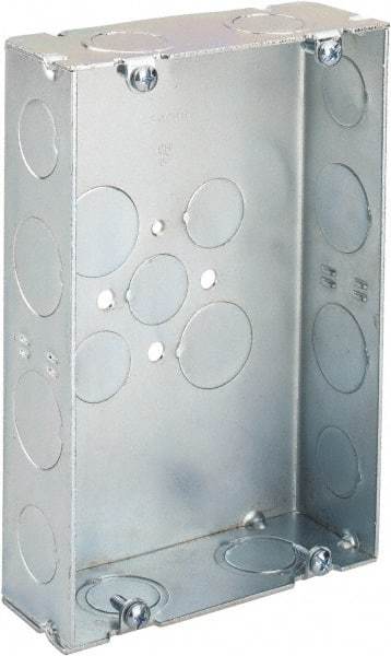 Cooper Crouse-Hinds - 2 Gang, (17) 1/2 & 3/4" Knockouts, Steel Rectangle Wall Box - 4-1/2" Overall Height x 6-13/16" Overall Width x 1-5/8" Overall Depth - Apex Tool & Supply