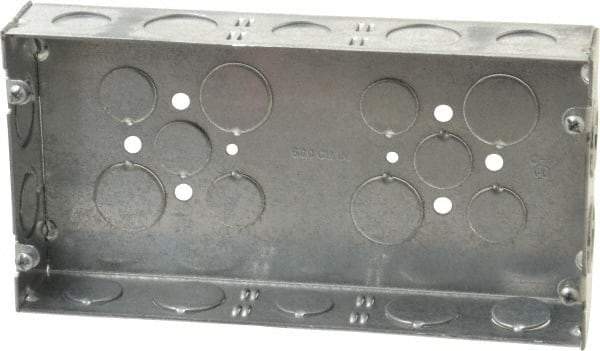 Cooper Crouse-Hinds - 3 Gang, (24) 1/2 & 3/4" Knockouts, Steel Rectangle Wall Box - 4-1/2" Overall Height x 8-5/8" Overall Width x 1-5/8" Overall Depth - Apex Tool & Supply