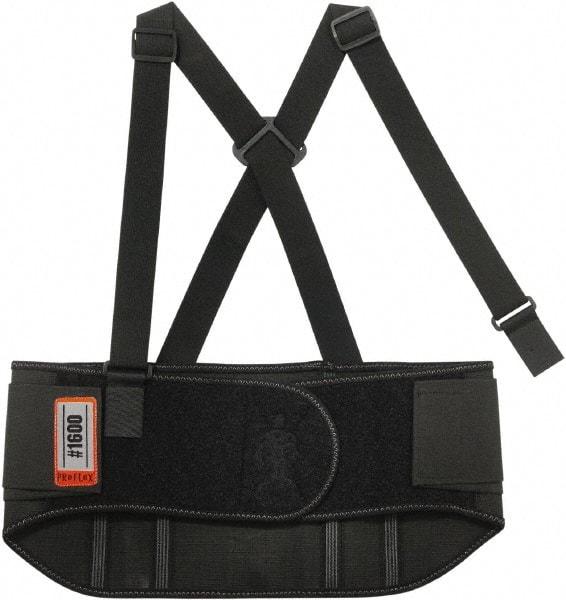 Ergodyne - Size M, Elastic Belt with Adjustable Shoulder Straps - 30 to 34" Waist, 9" Wide, Detachable Strap, Black - Apex Tool & Supply