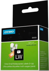 Dymo - 1" Wide x 1/2" Long, White Multi-Purpose Label - For DYMO LabelWriter Printers - Apex Tool & Supply