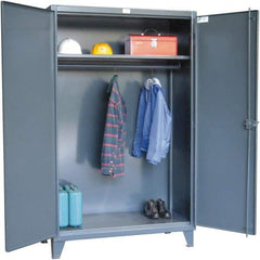 Strong Hold - 1 Shelf Combination Storage Cabinet - Steel, 48" Wide x 24" Deep x 72" High, Dark Gray - Apex Tool & Supply